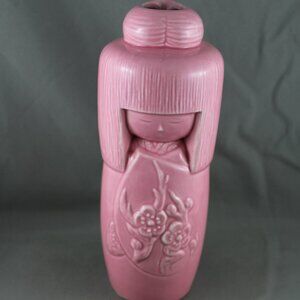 Vintage Benihana Decanter - Plum Gekkeikan Kokeshi Doll - Ceramic Decanter